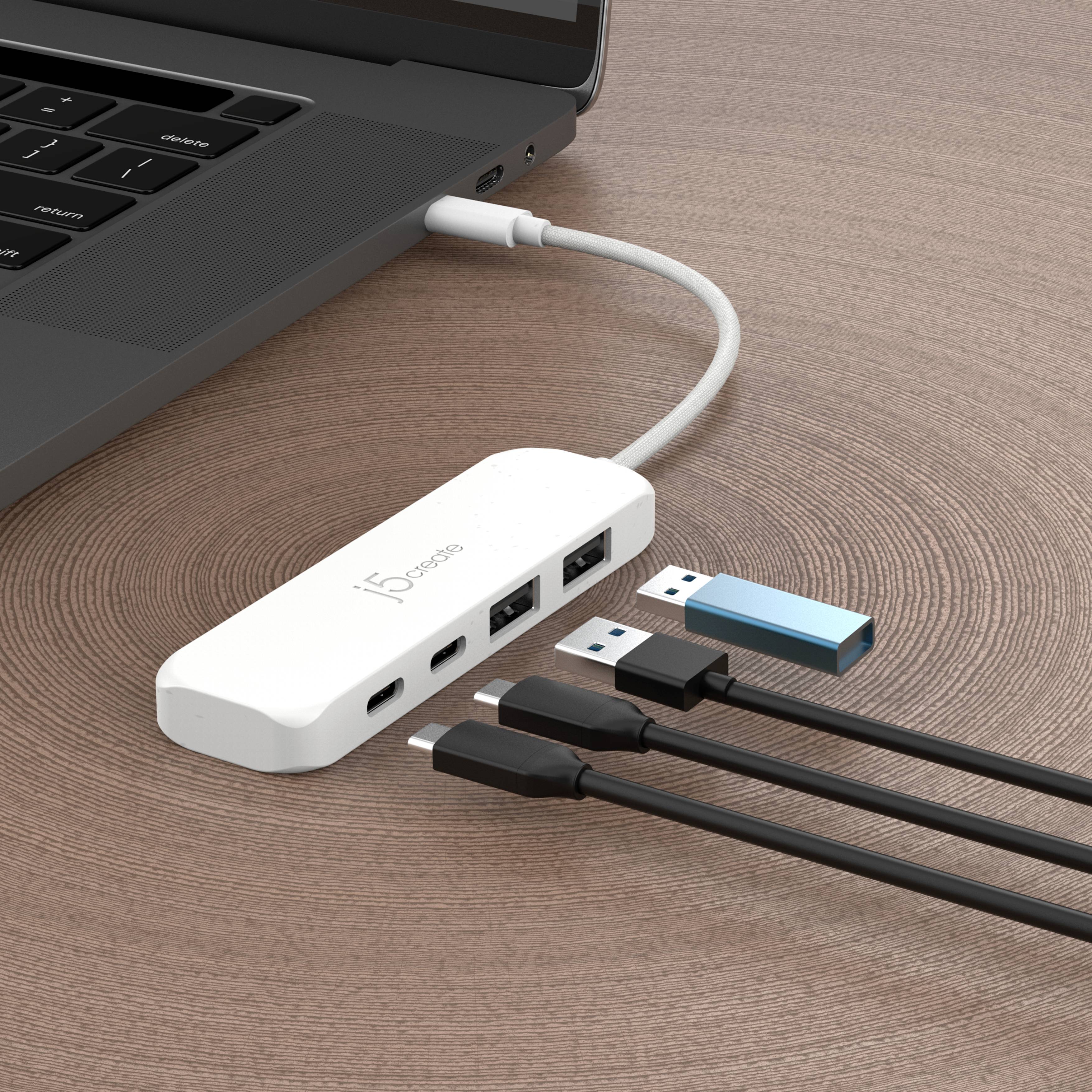 j5create JCH342EW-N 4 ports USB 3.2 2nd Gen hub White