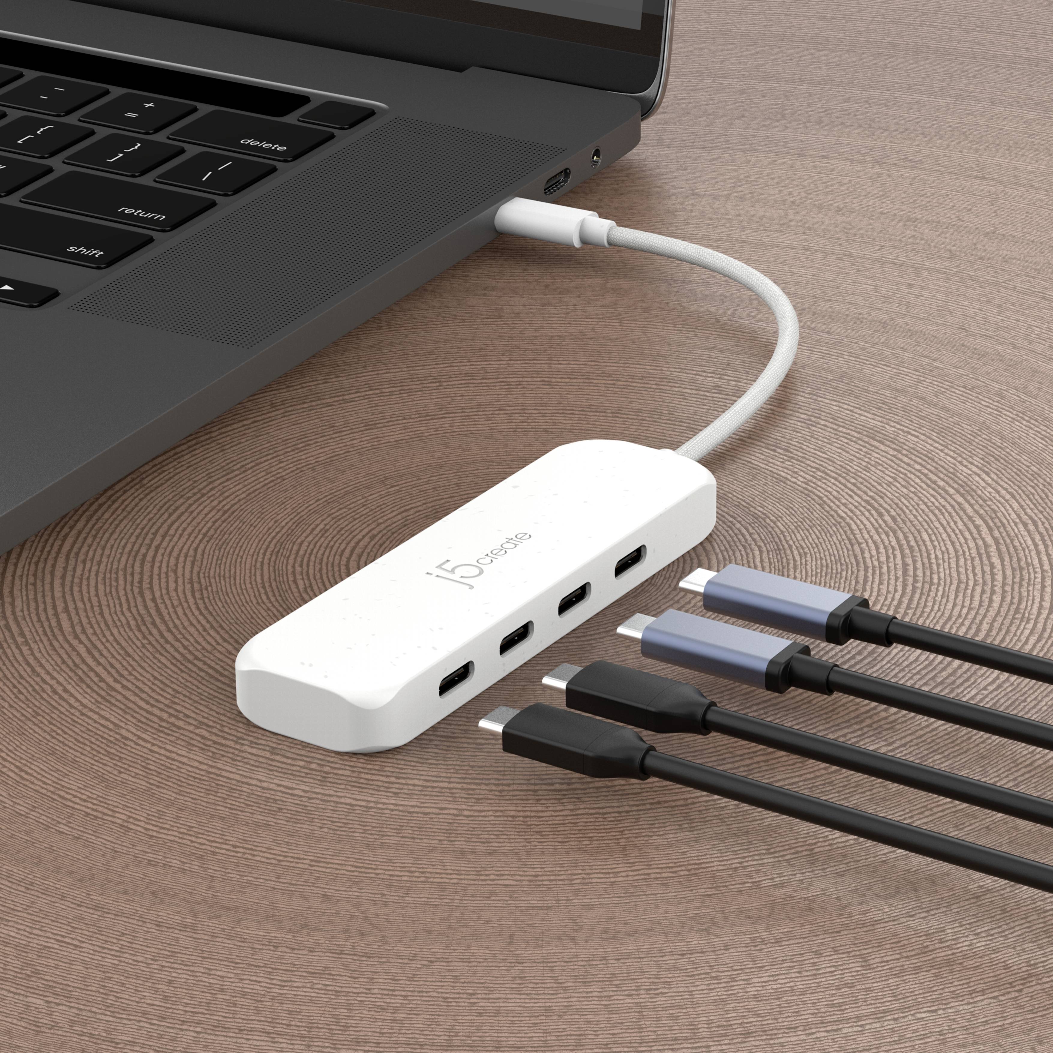 j5create JCH345EW-N 4 ports USB 3.2 2nd Gen hub White