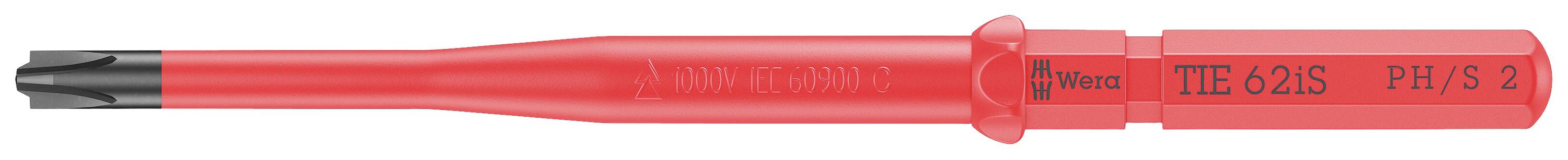 Insulated electrician's screwdriver with red handle, Torx screw head and inscription 'PB 8215 PH/S 0'.