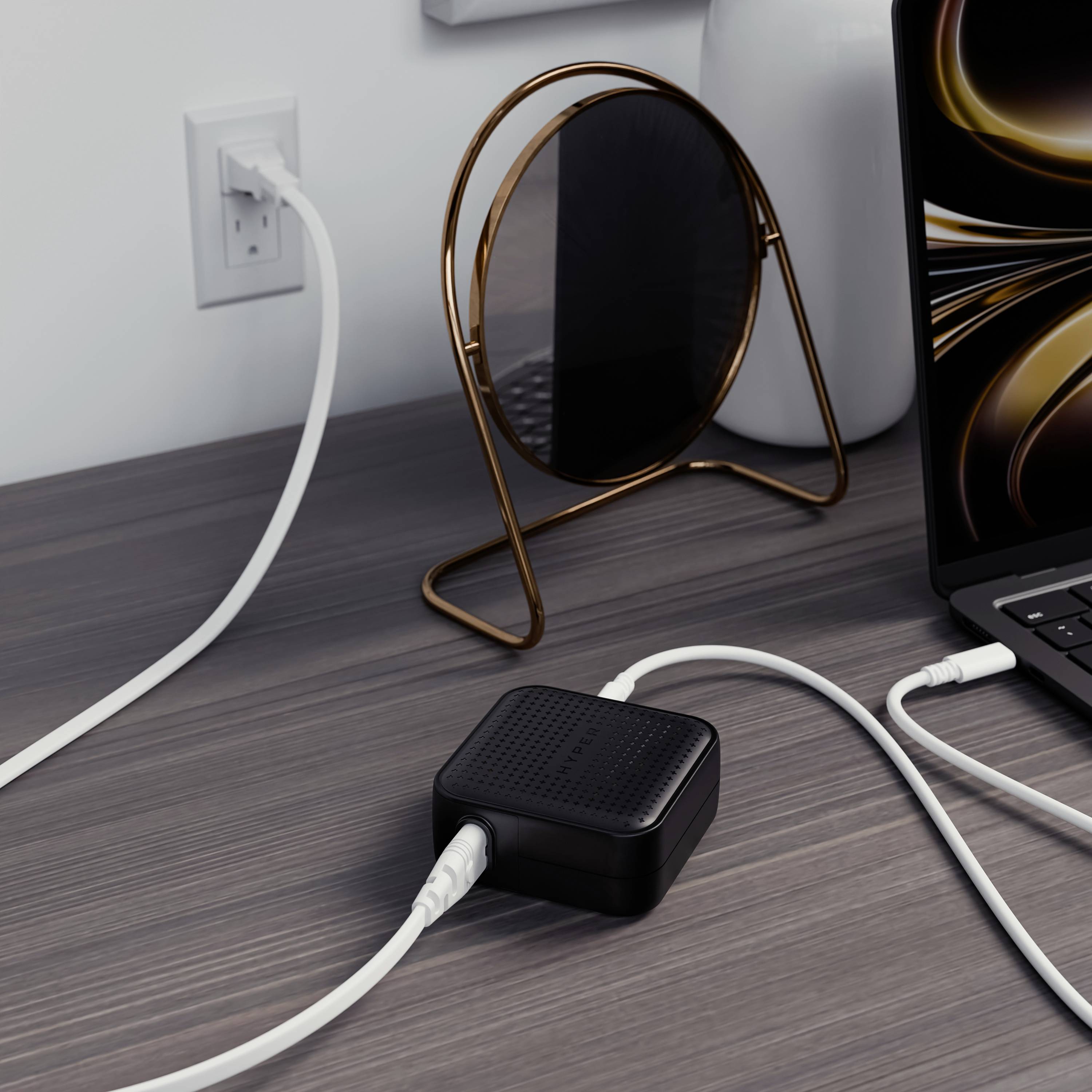 HYPER HyperJuice® 70W USB-C Travel charger 70 W 1x USB-A, 2x USB-C® Power Delivery Black GaN, incl. Europe adapter, incl. UK