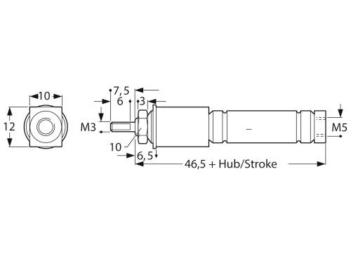 Kendrion 38.250.012 Kolbenstangenzylinder Stroke length: 12.5 mm 1 pc(s)