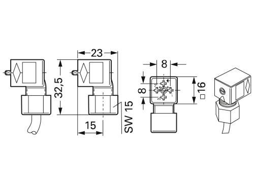 Device socket without cable 64.230.01 64.230.01 Kendrion Content: 1 pc(s)