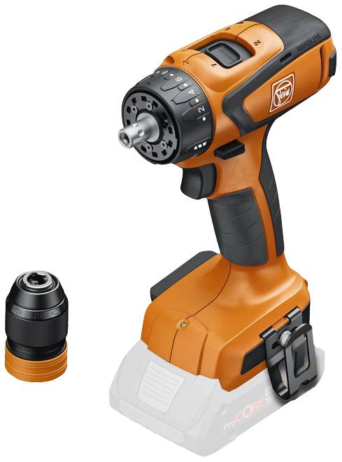 Orange and black cordless drill with removable chuck, suitable for DIY projects.