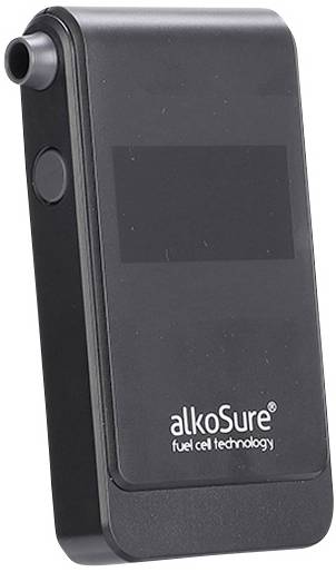 alkoSure Breathalyser Black (matt) 0.00 up to 4.00 ‰ Incl. display, Selectable SI units