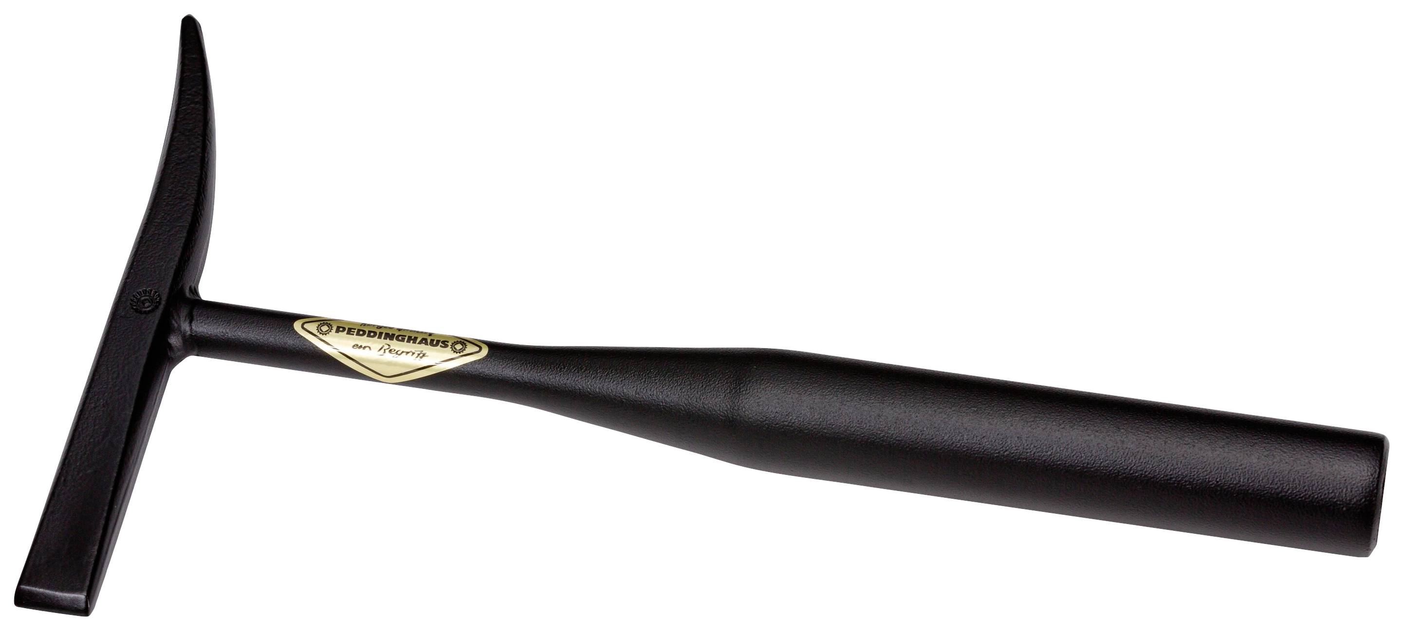 A black hoof pick with an ergonomic handle and metal tip, ideal for caring for and cleaning horse hooves.