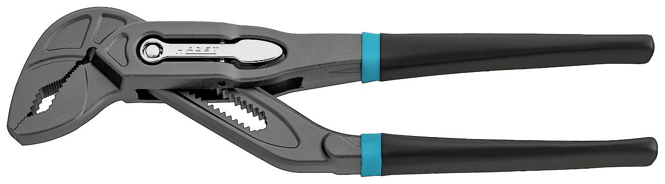 Grey water pump pliers with adjustable jaw grip and non-slip handle, ideal for pipes and fittings.