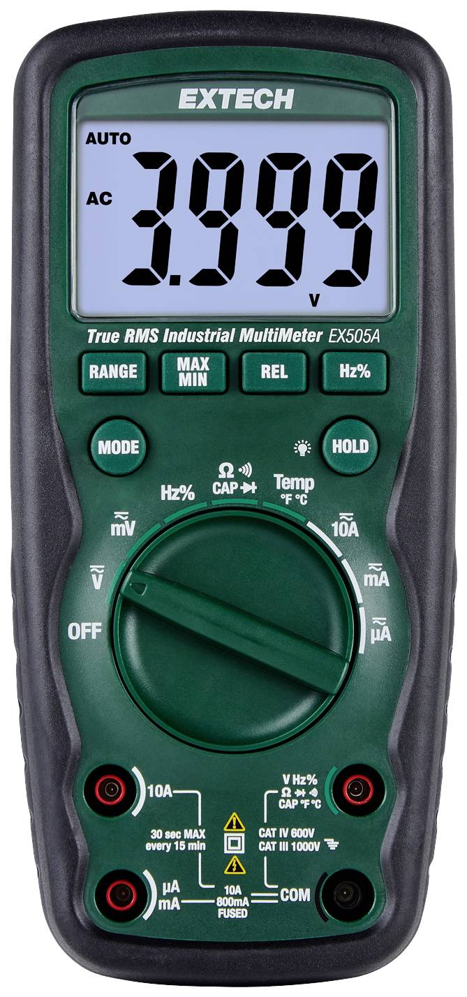 Extech EX505A-K Handheld multimeter Digital CAT IV 600 V Display (counts): 6000