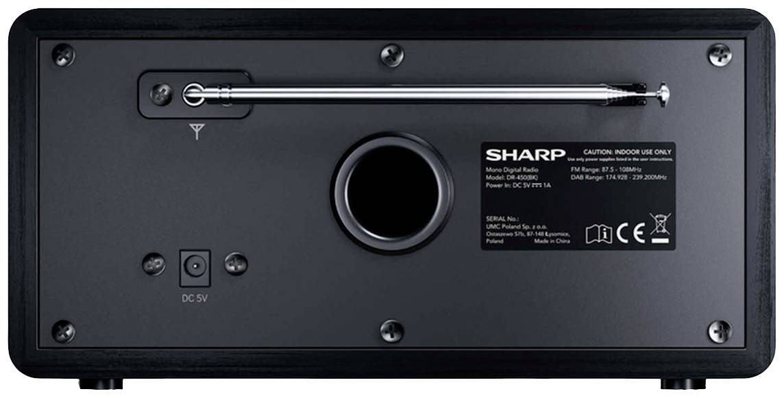 Sharp DR-450 Desk radio DAB+, DAB, FM Bluetooth Black