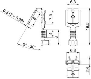 Vogt Verbindungstechnik 3838an.67 Distributor terminal + branch joint Connector width: 6.30 mm Connector thickness: 0.80 mm Not