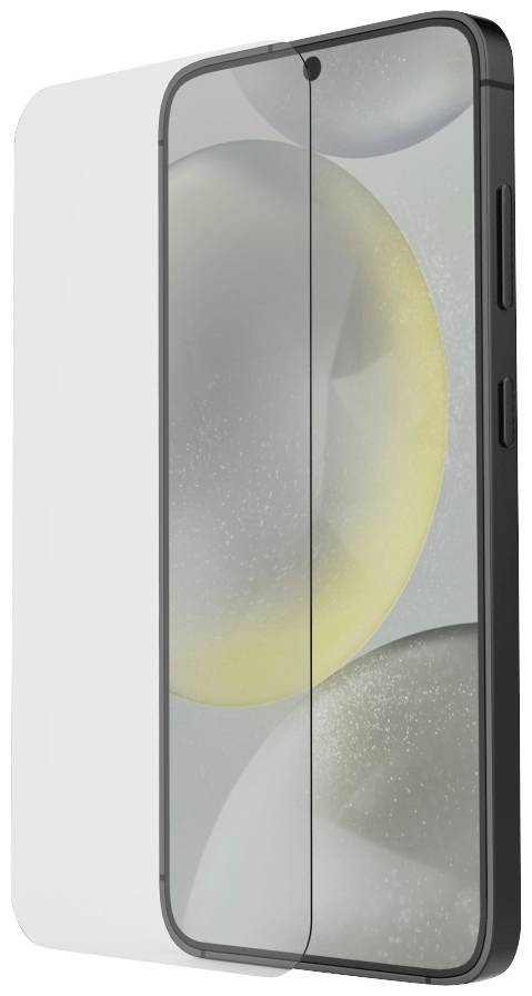 Smartphone with a screen protector that guards against scratches.