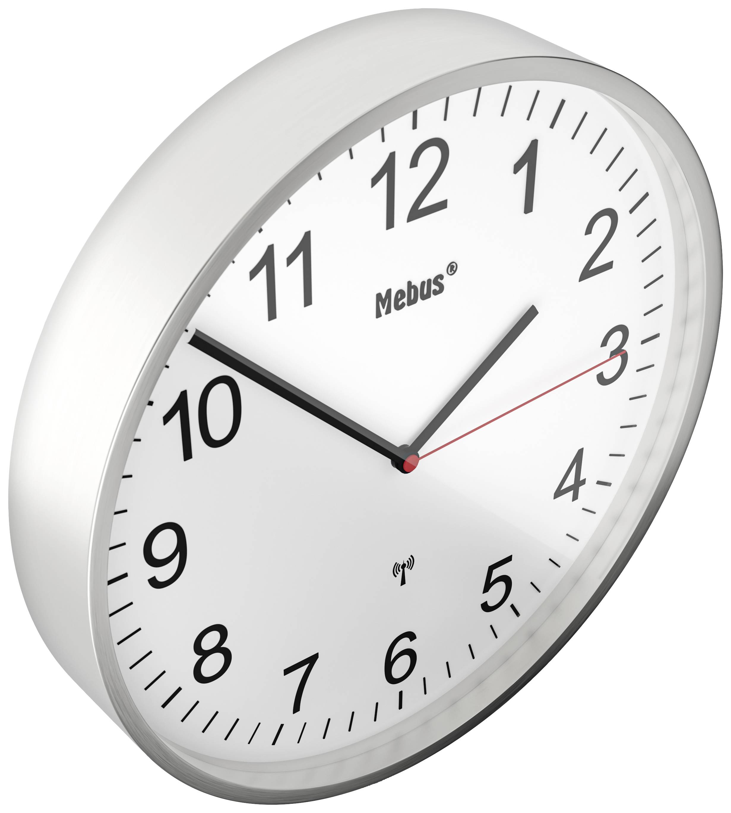 A white-faced analogue wall clock shows 10:09.