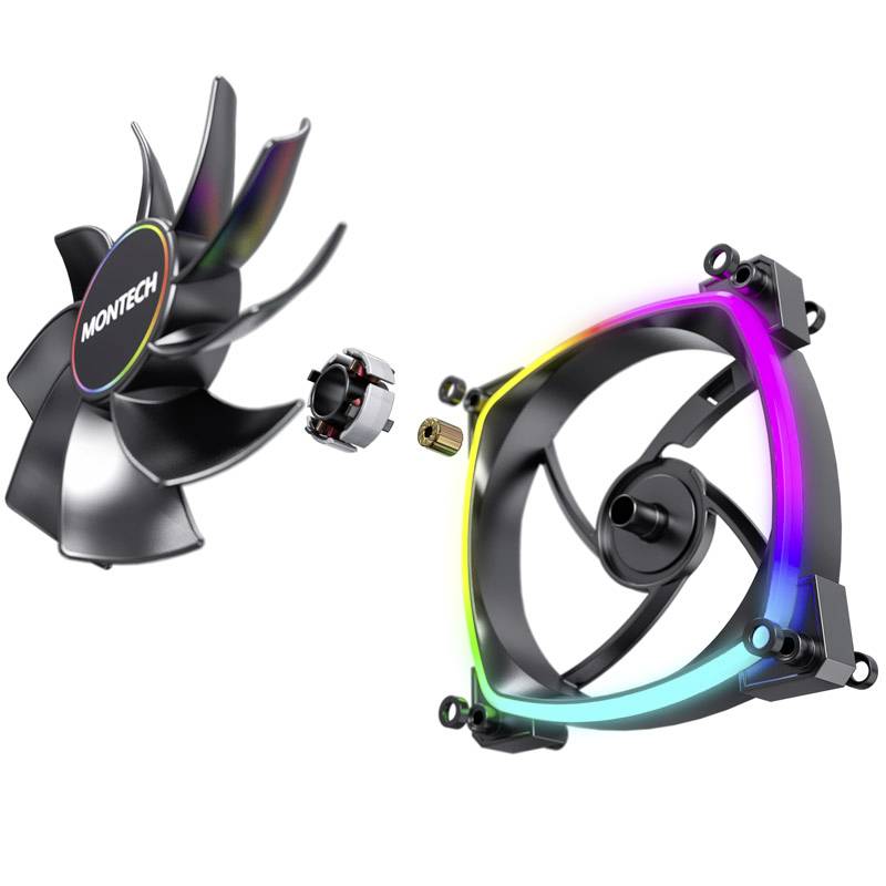 Montech RX140 PWM ARGB Reverse Lüfter - 140mm, schwarz PC fan