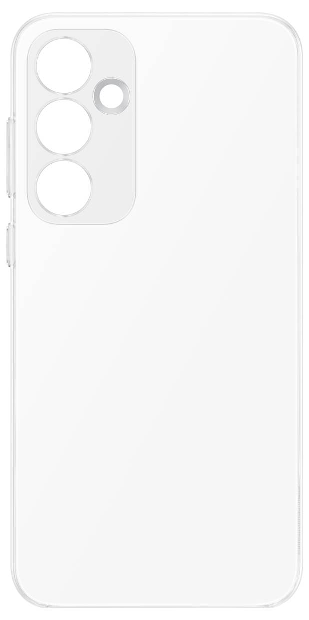 Transparent smartphone case with cutouts for three cameras and flash. Suitable for modern smartphones with multiple cameras.