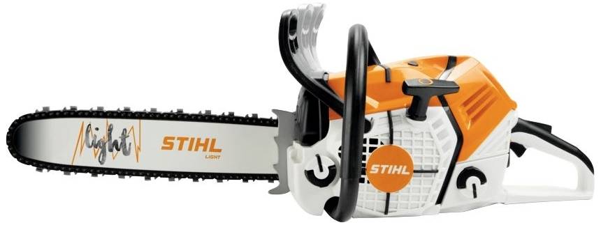 Chainsaw with an orange and white casing and 'STIHL' lettering.