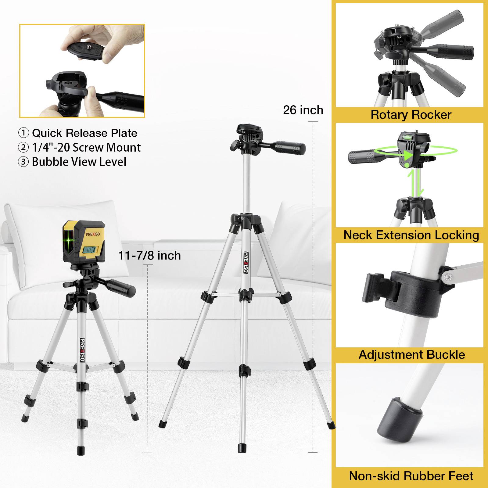 Prexiso PLC10UGT Cross line laser Incl. tripod