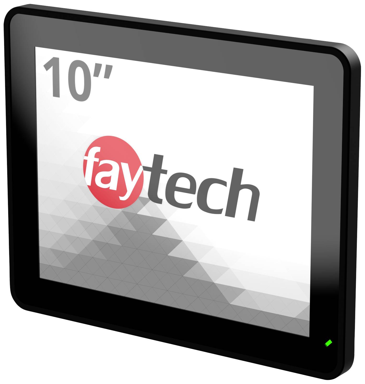 A 10-inch screen with the 'faytech' logo. The screen has a black border and a slightly reflective surface.