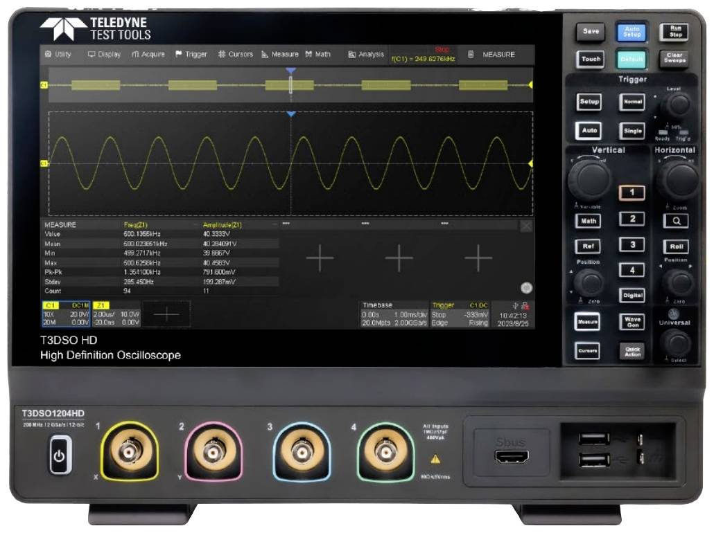 Teledyne LeCroy T3DSO1204HD Digital 200 MHz 4-channel 2 GS/s 200 MP Digital storage (DSO) 1 pc(s)