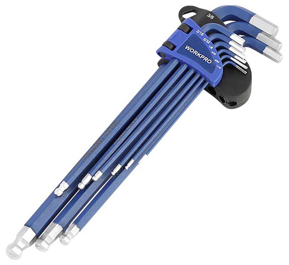 WorkPro Hex head, Ball head Screwdriver set 1.5 mm, 2 mm, 2.5 mm, 3 mm, 4 mm, 5 mm, 6 mm, 8 mm, 10 mm 1.5 mm, 2 mm, 2.5 mm, 3 mm