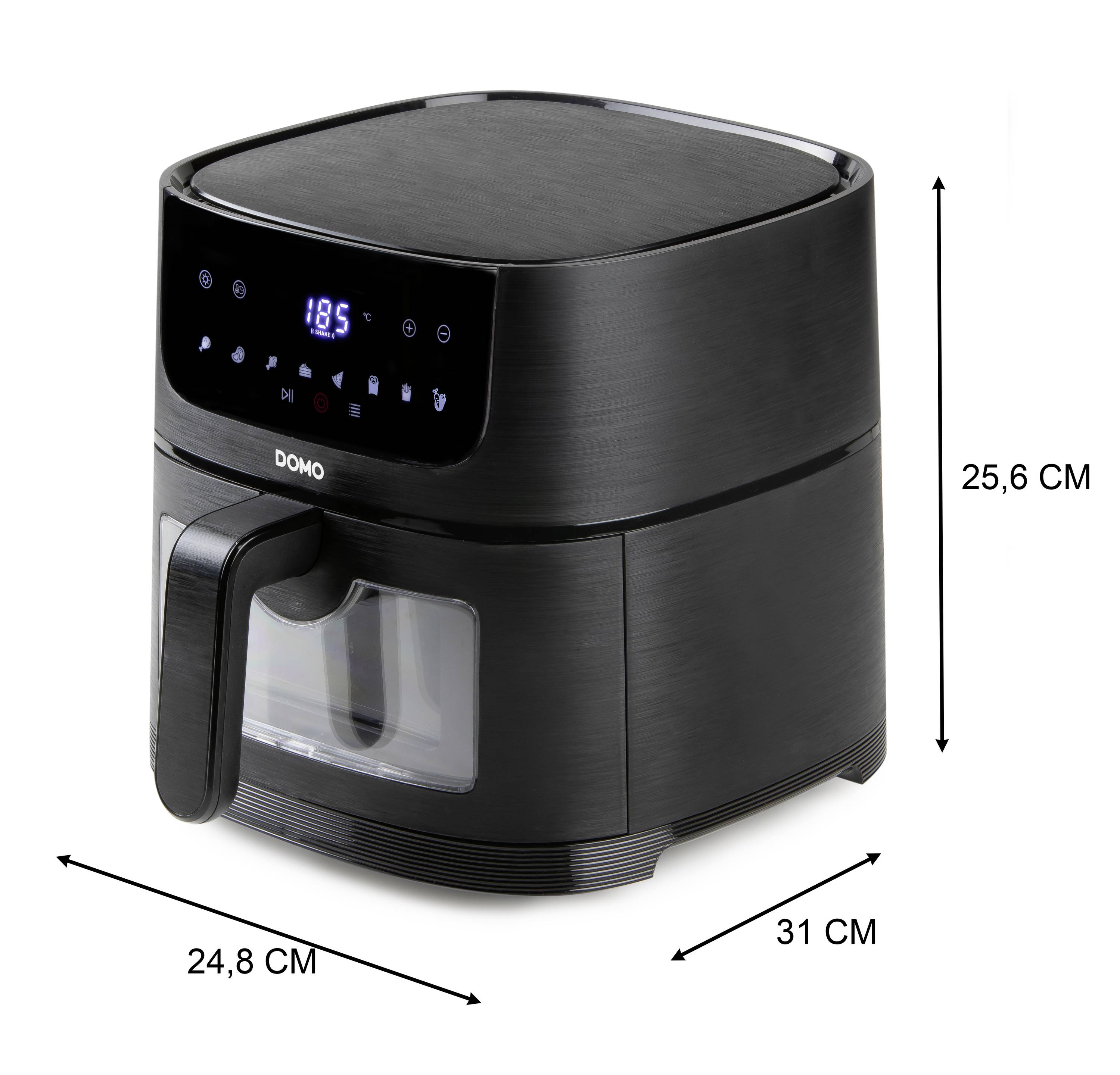 DOMO DO542FR Air fryer 4 l 1350 W Timer function, with display, Overheat protection, Non-stick coating Black