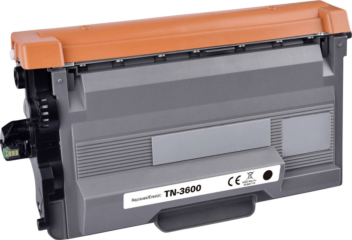 Grey toner with an orange cap, labelled 'Replace Toner TN-3600'.