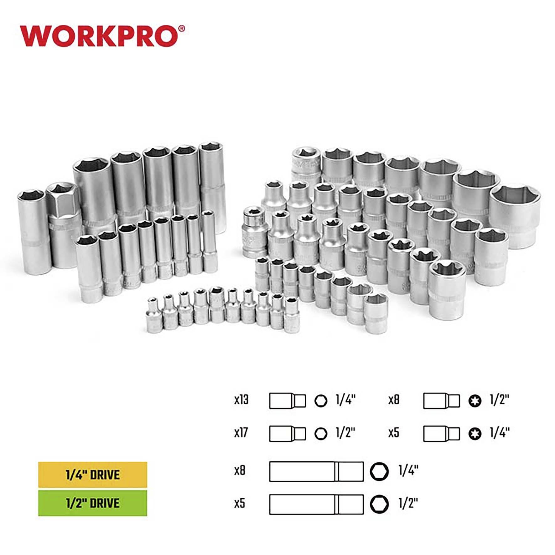 WorkPro Screwdriver bit set 108-piece WP202535
