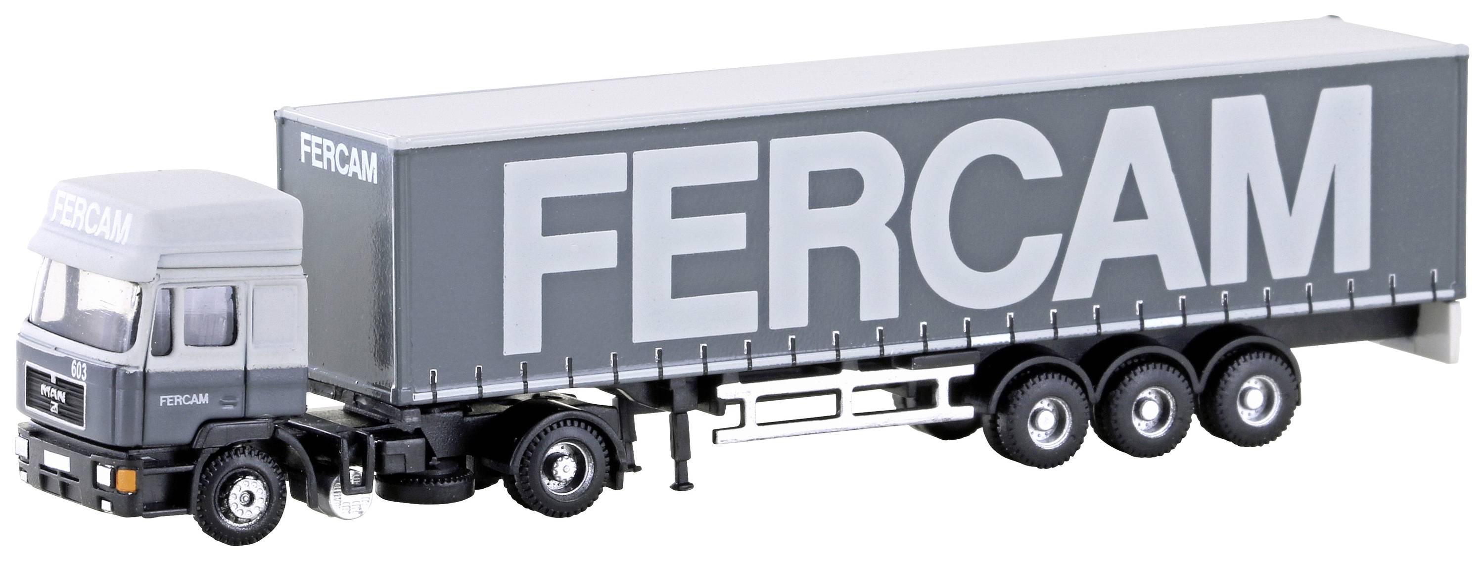 Minis by Lemke LC4070 N HGV MAN F90 tarpaulin semi-trailer FERCAM (IT)