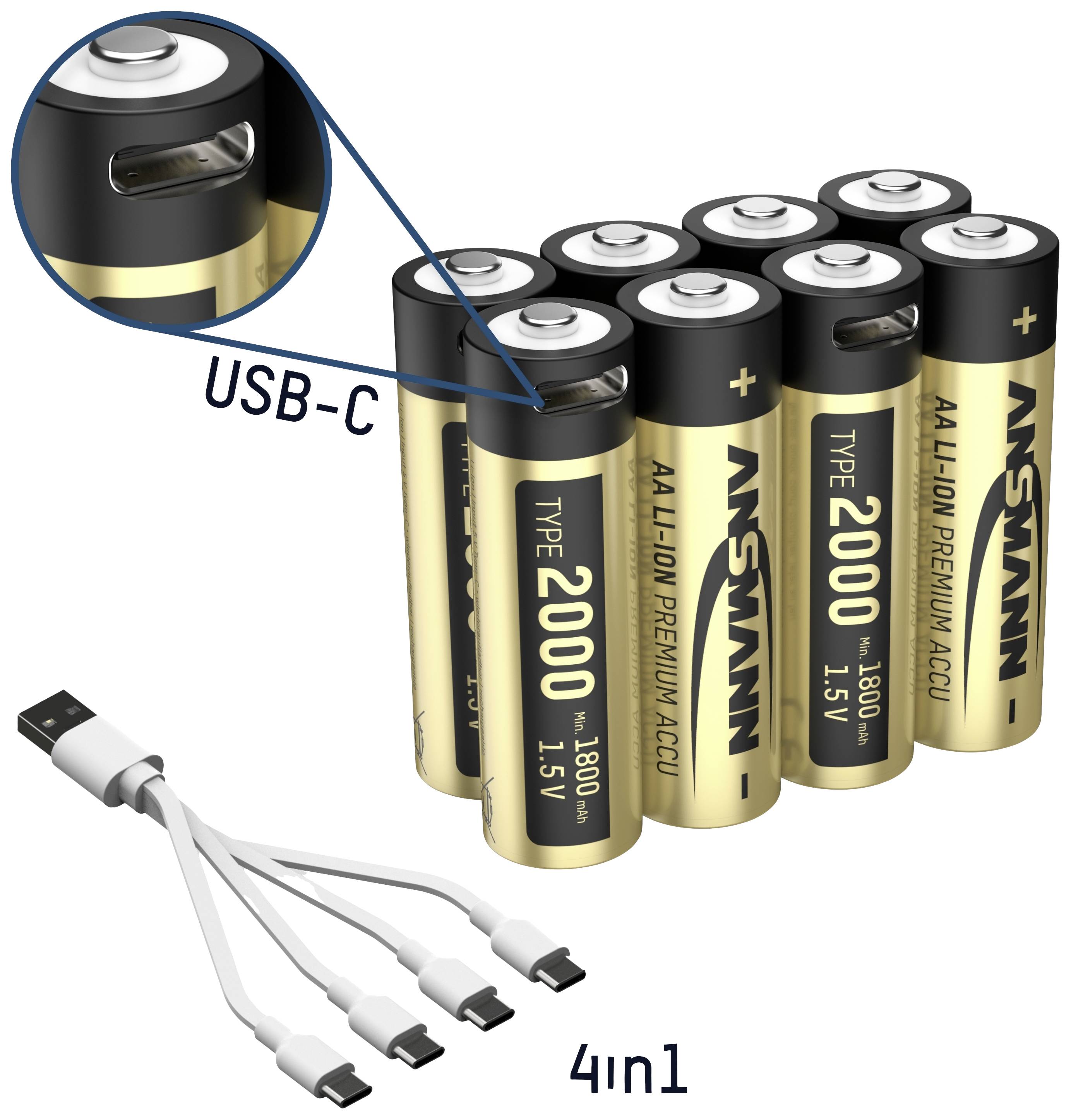 Ansmann 1312-0039 AA battery (rechargeable) Lithium 1800 mAh 1.5 V 8 pc(s)
