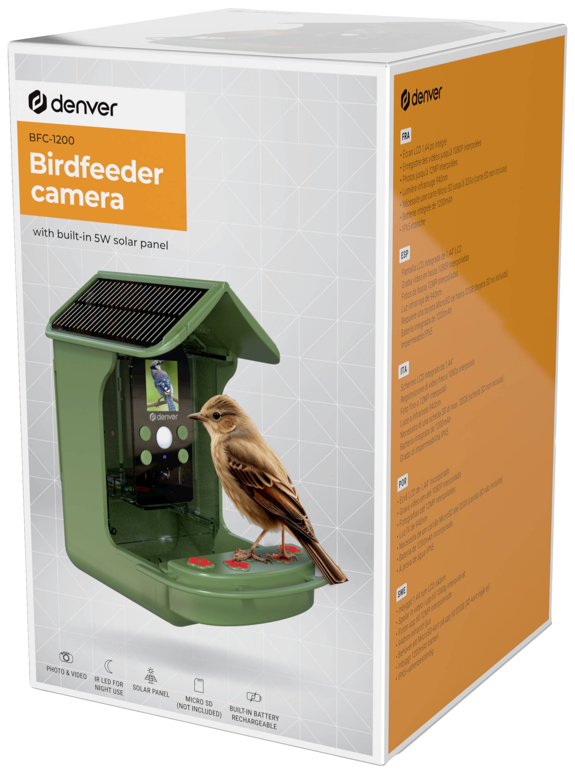 Denver BFC-1200 Wildlife camera 12 MP Food dispenser Green