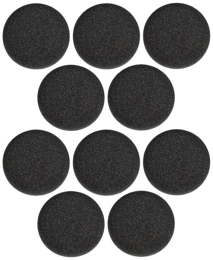 Ten black foam balls arranged in an arrow shape on a white background.