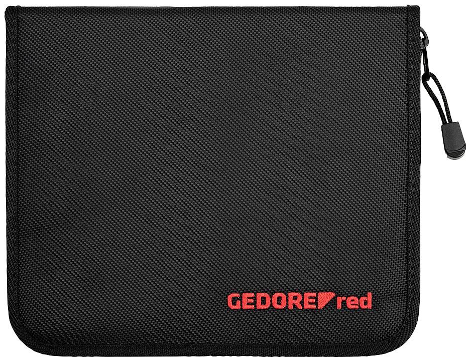 A black, rectangular tool case with a zip, labelled with 'GEDORE red' in red script at the bottom right.