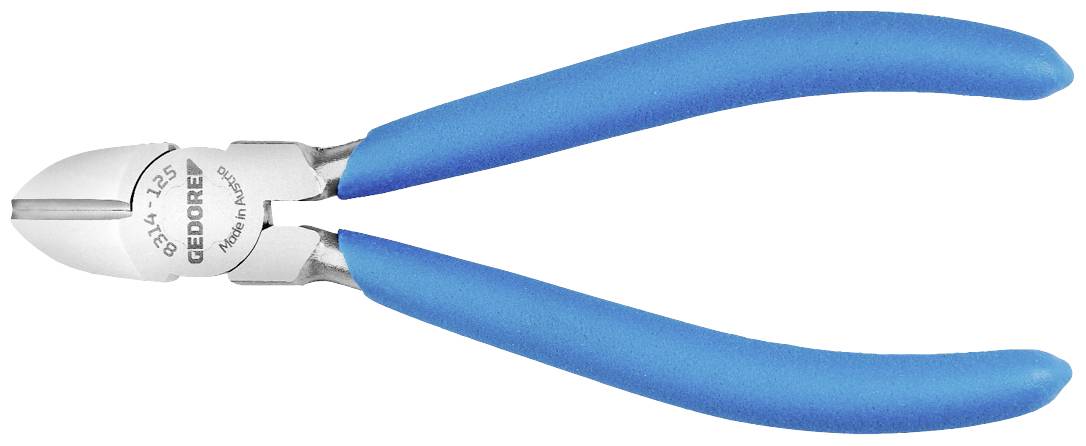 Blue side cutters with silver blades, suitable for cutting wire and electrical cables.