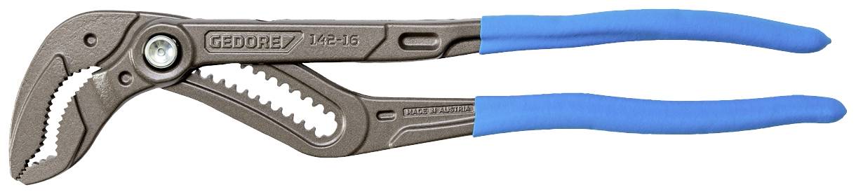 Adjustable water pump pliers with a blue handle, used for gripping and turning pipes or nuts during DIY and trade work.