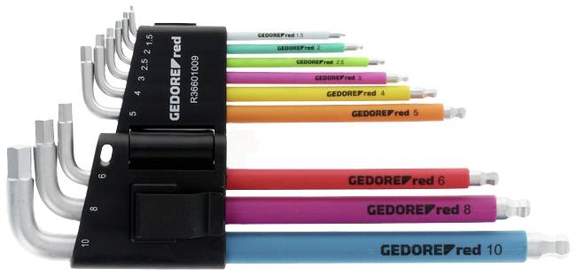 Gedore TX Allen key set T 10, T 15, T 20, T 25, T 27, T 30, T 40, T 45, T 50 9-piece