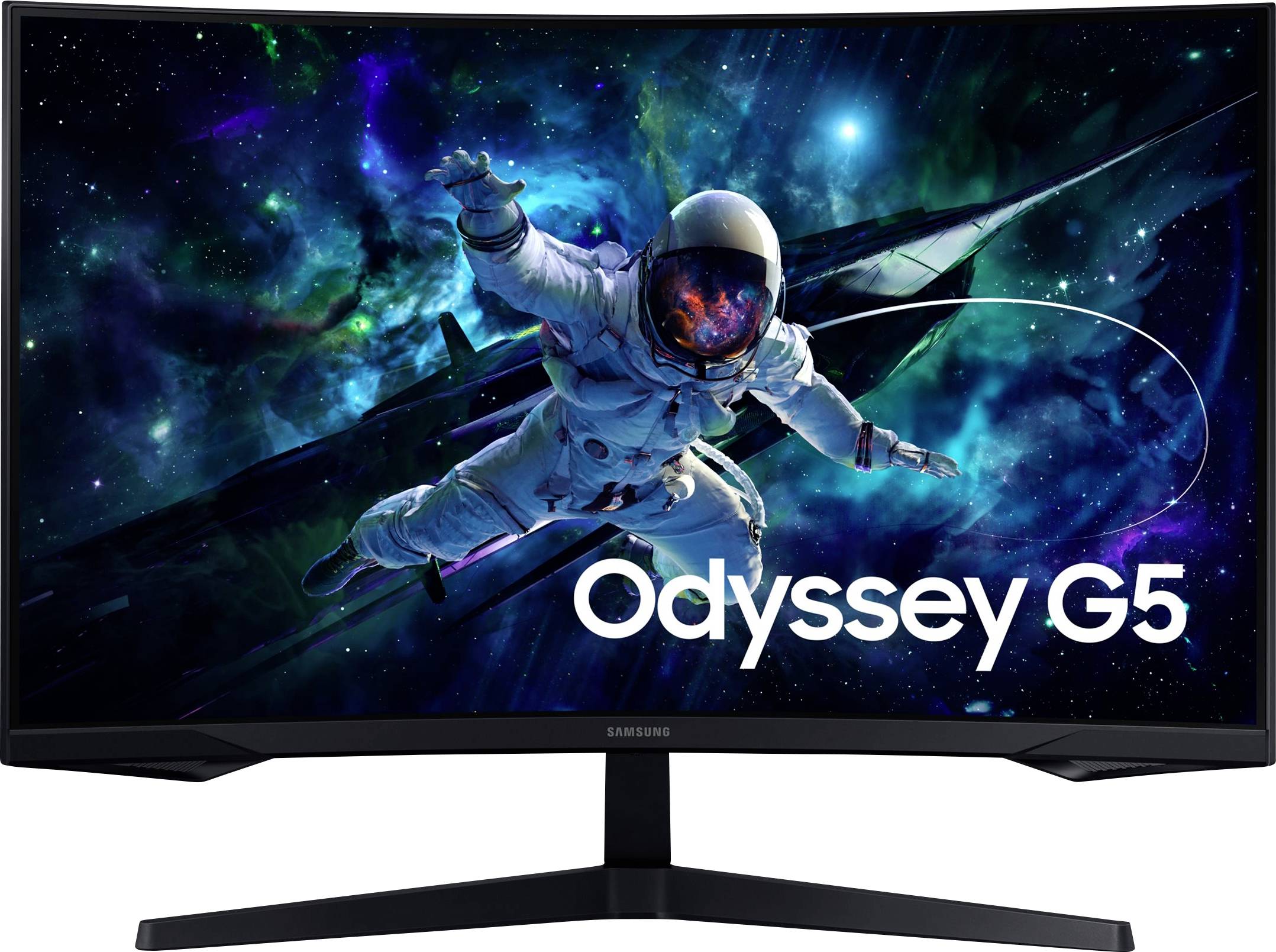 An astronaut floats in space against a vibrant, colourful background. The text 'Odyssey G5' is visible in the foreground.
