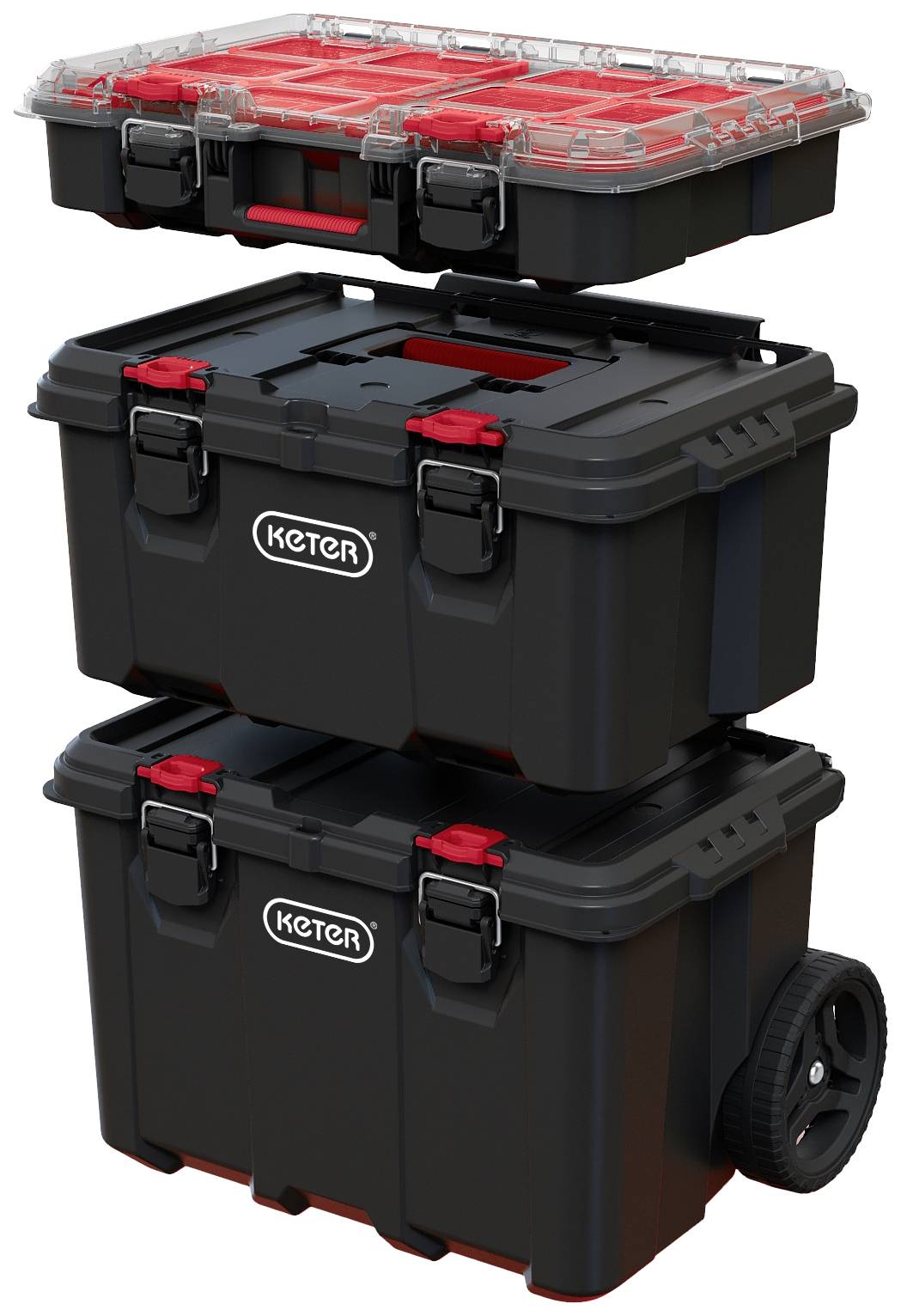KETER 250927 Stack n Roll Tool box (empty) Black