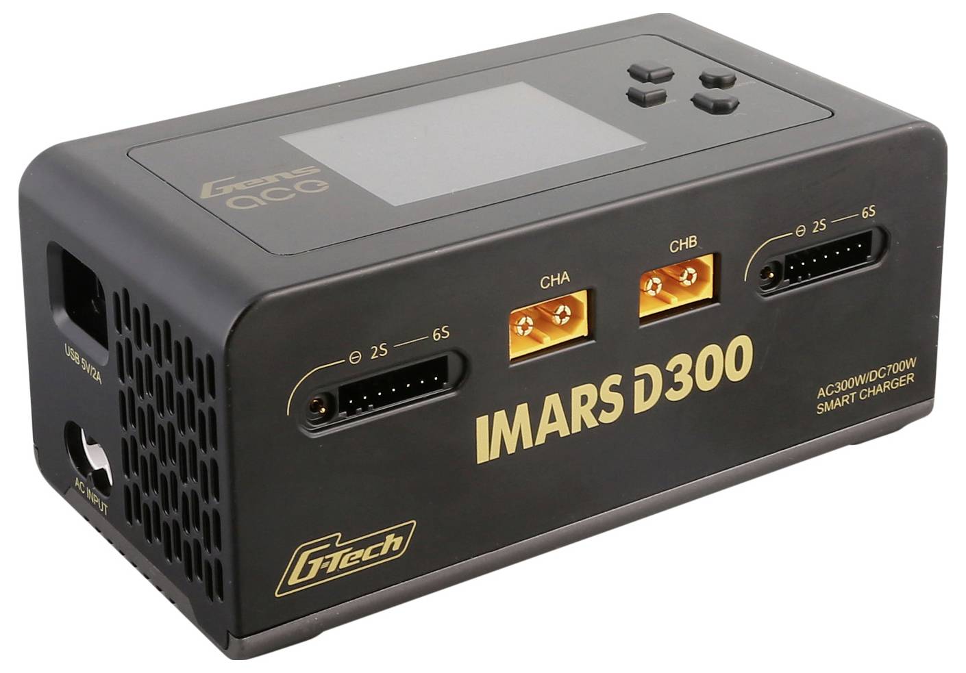 Gens ace Imars D300 Scale model battery charger 16 A LiPolymer, Li-ion, LiHV, LiFePO, NiMH Two output, Battery recognition