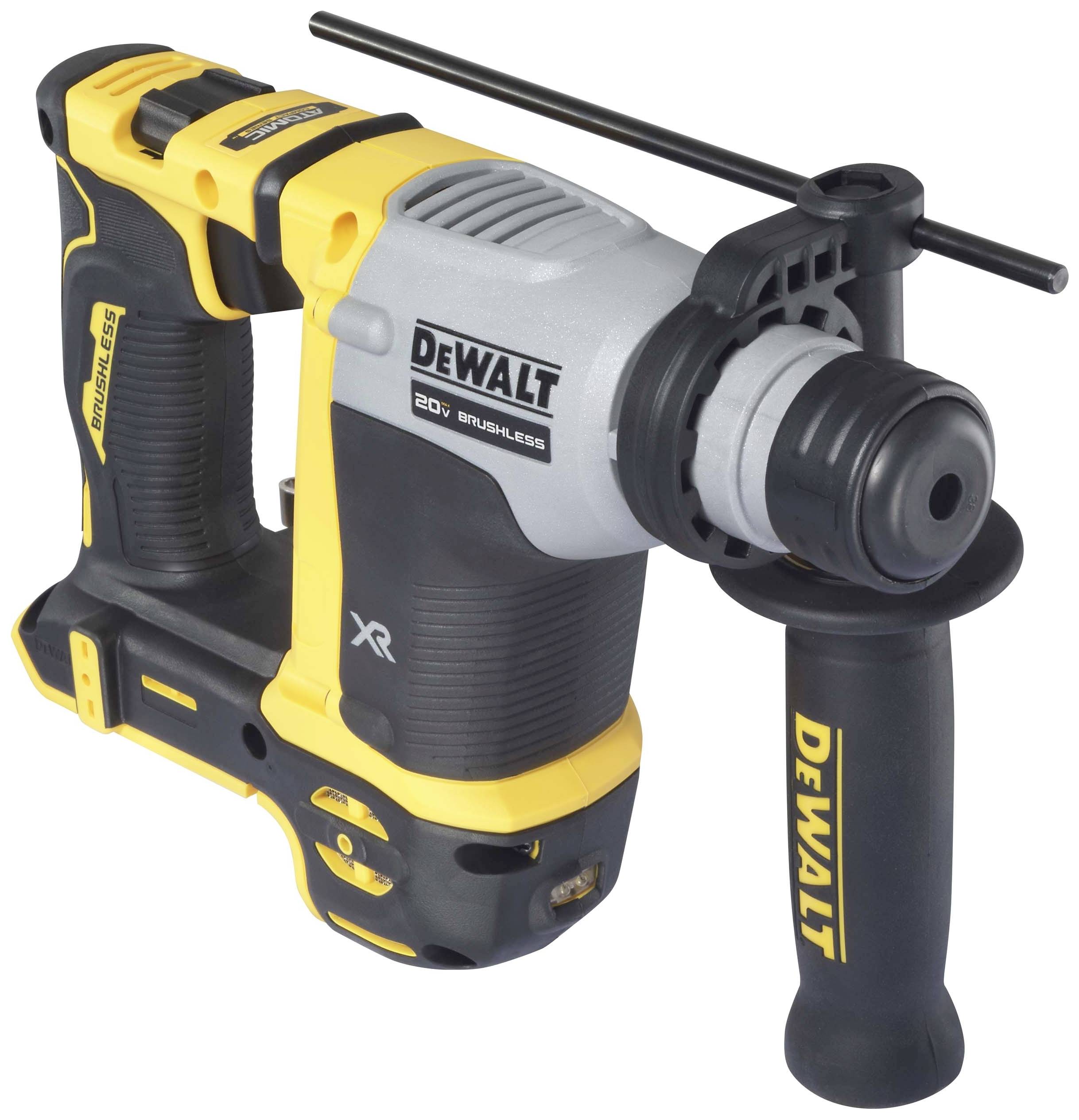 A yellow and black drill hammer with 'DeWalt' written on the side, suitable for construction and renovation work.