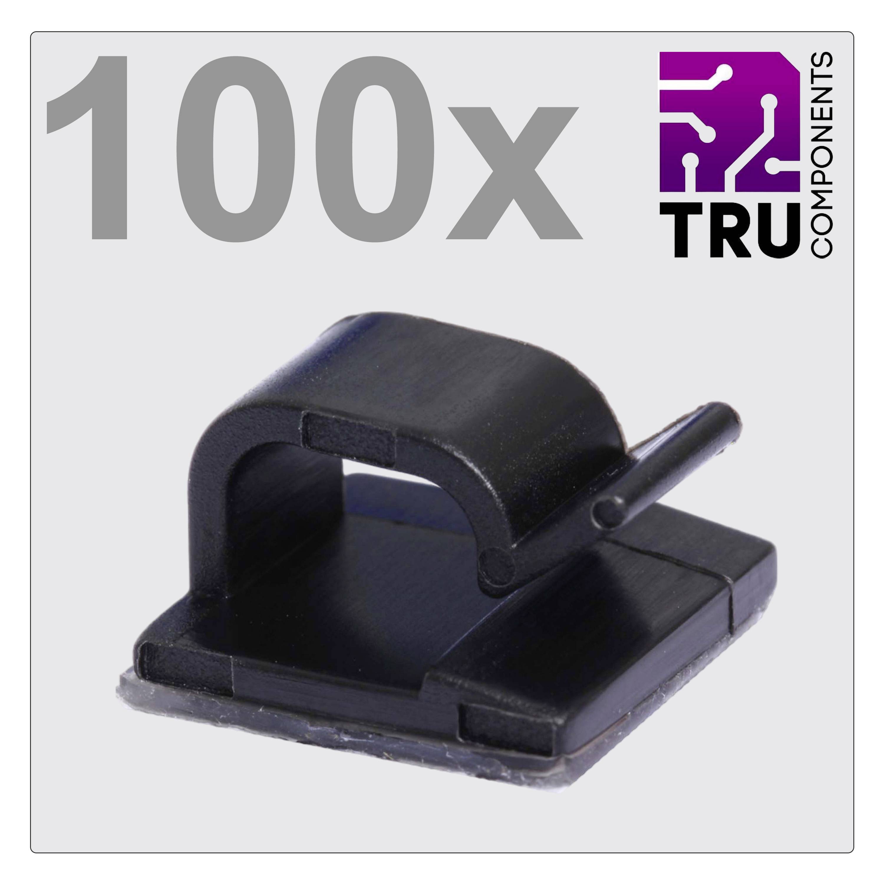 Black cable clip set of 100 pieces by TRU Components.