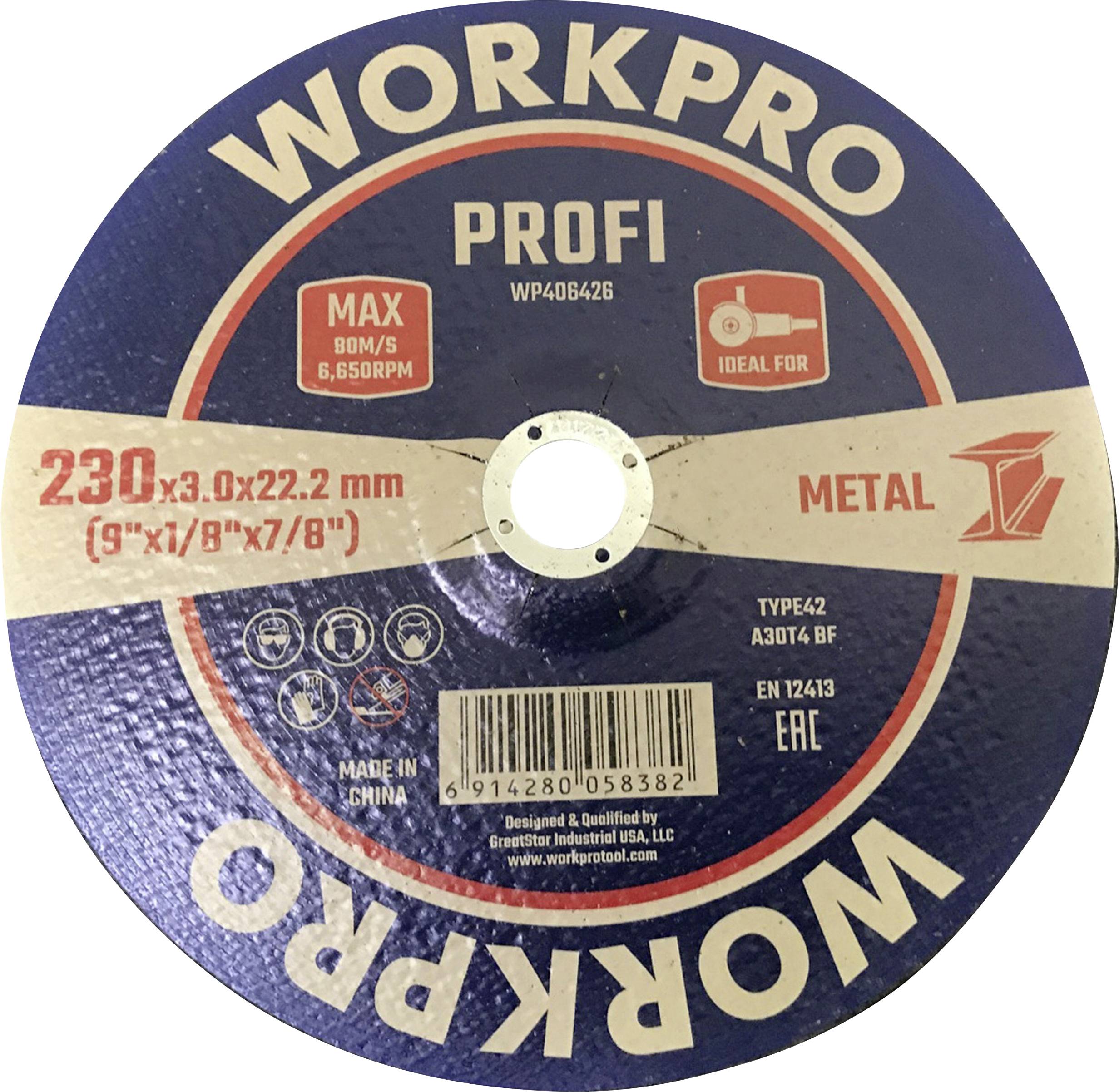WorkPro WP406426 Cutting disc 230 mm 5 pc(s) Metal