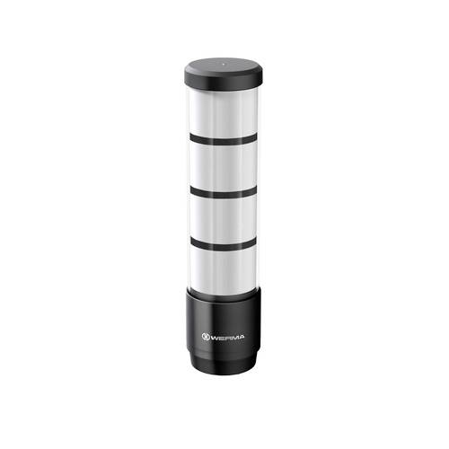 A four-stage LED signal light from WERMA, cylindrical, with a black base. Used to indicate operational states.