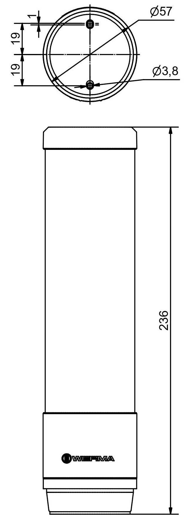 Werma Signaltechnik Signal tower 686.480.05 RST 56 LED Blue, Yellow, Green, Red 1 pc(s)
