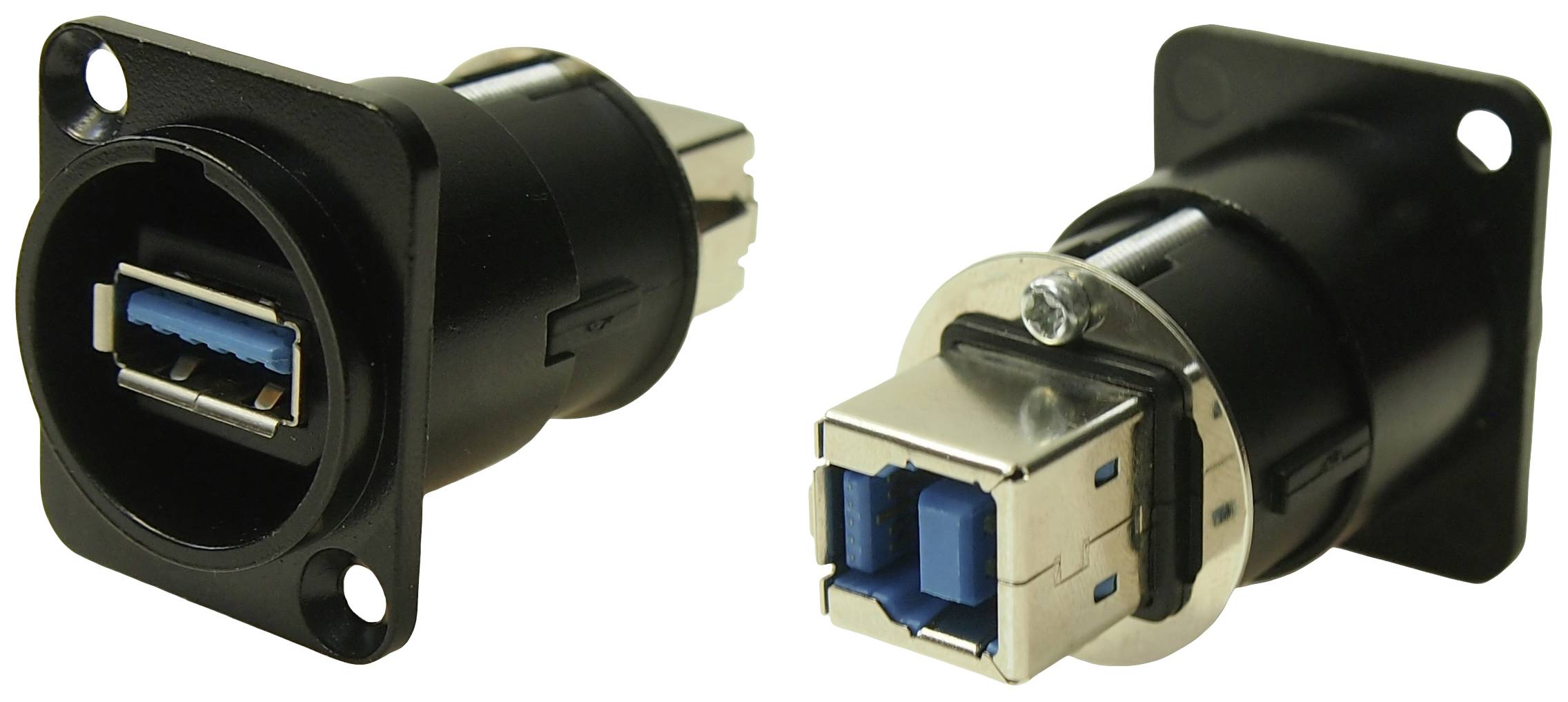 XLRFT USB 3.0 A-B socket black metal ground Adapter, built-in CP30108 Cliff Content: 1 pc(s)