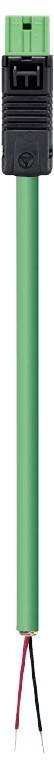 A green soil moisture sensor with two exposed wires at the end, suitable for garden irrigation systems.