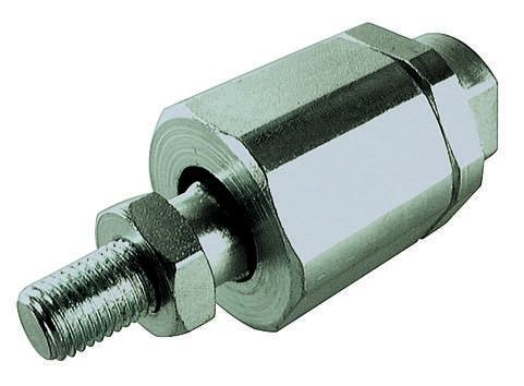 Metal fixing bolt with hexagonal head and screw, suitable for fastenings in solid materials.