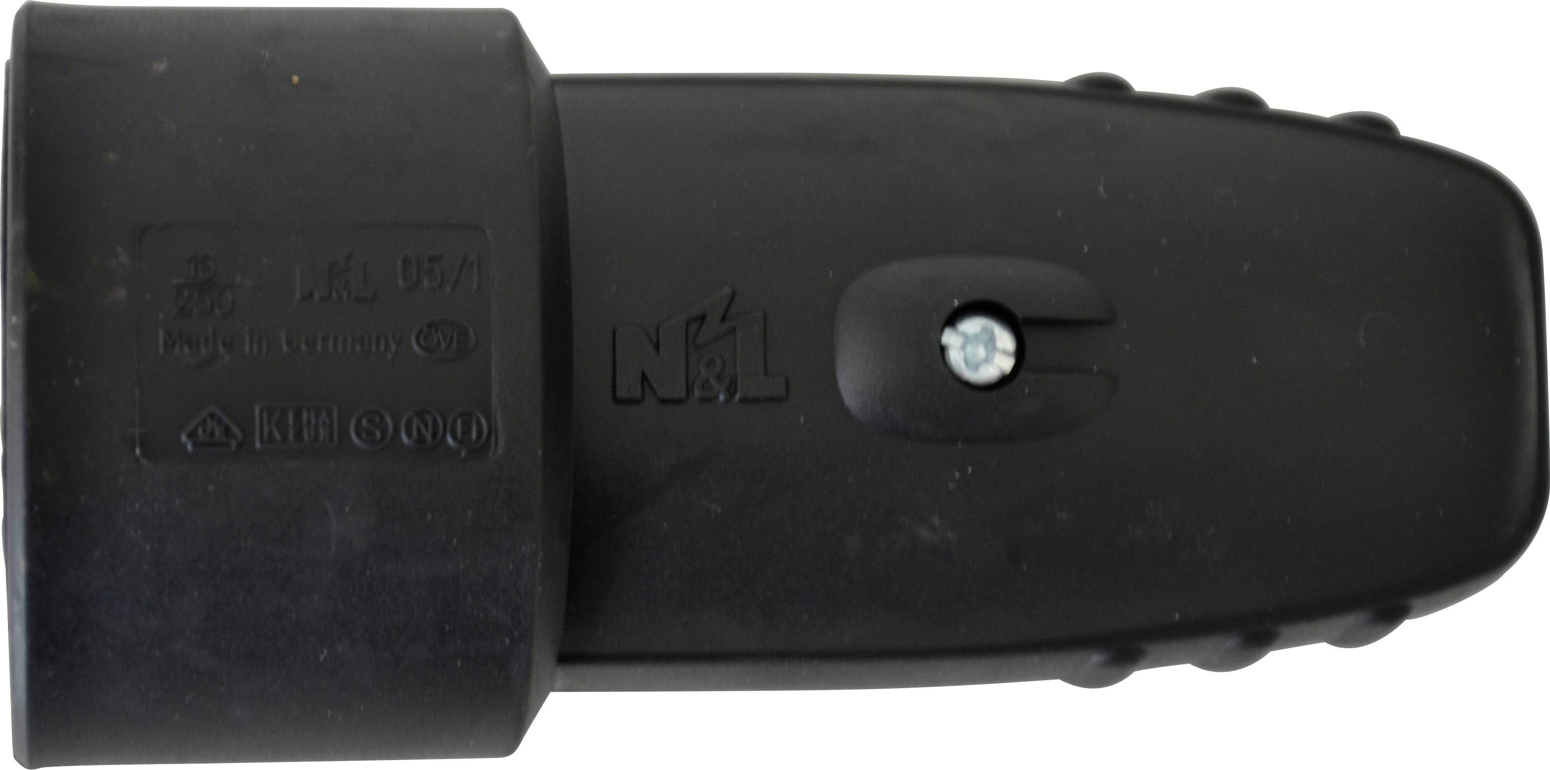 N & L 11390 Safety mains socket Rubber 230 V Black IP20