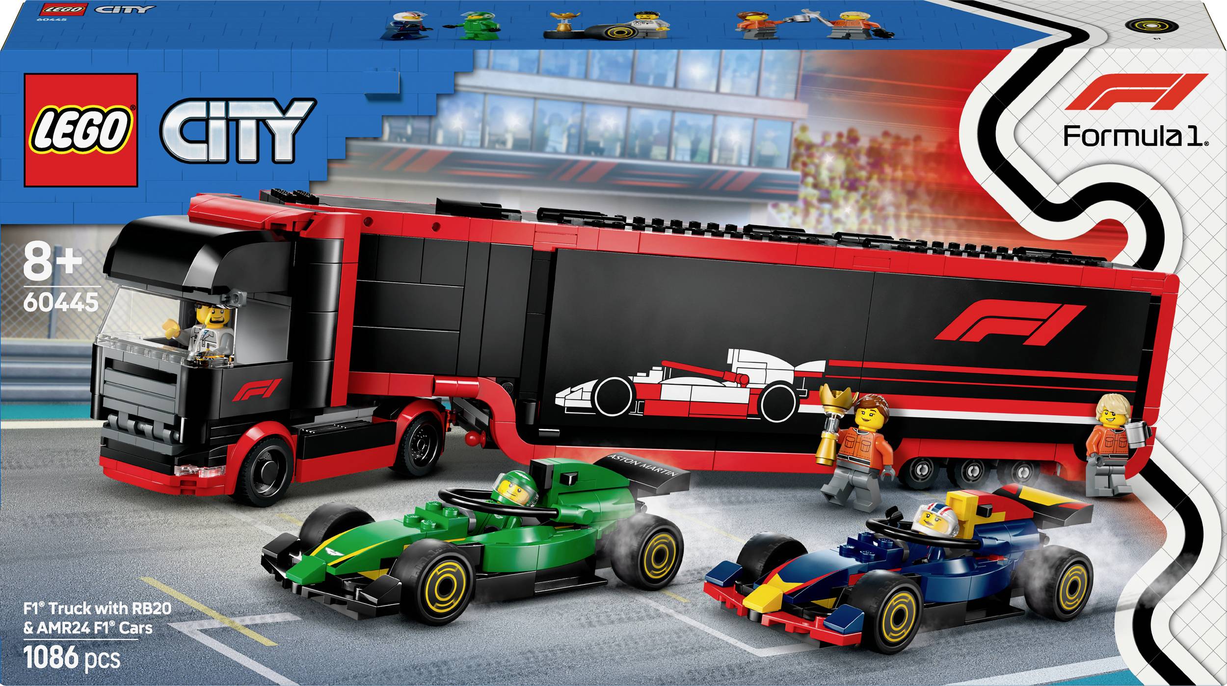 60445 LEGO® CITY F1® transporter with RB20 & AMR24 F1® racing cars