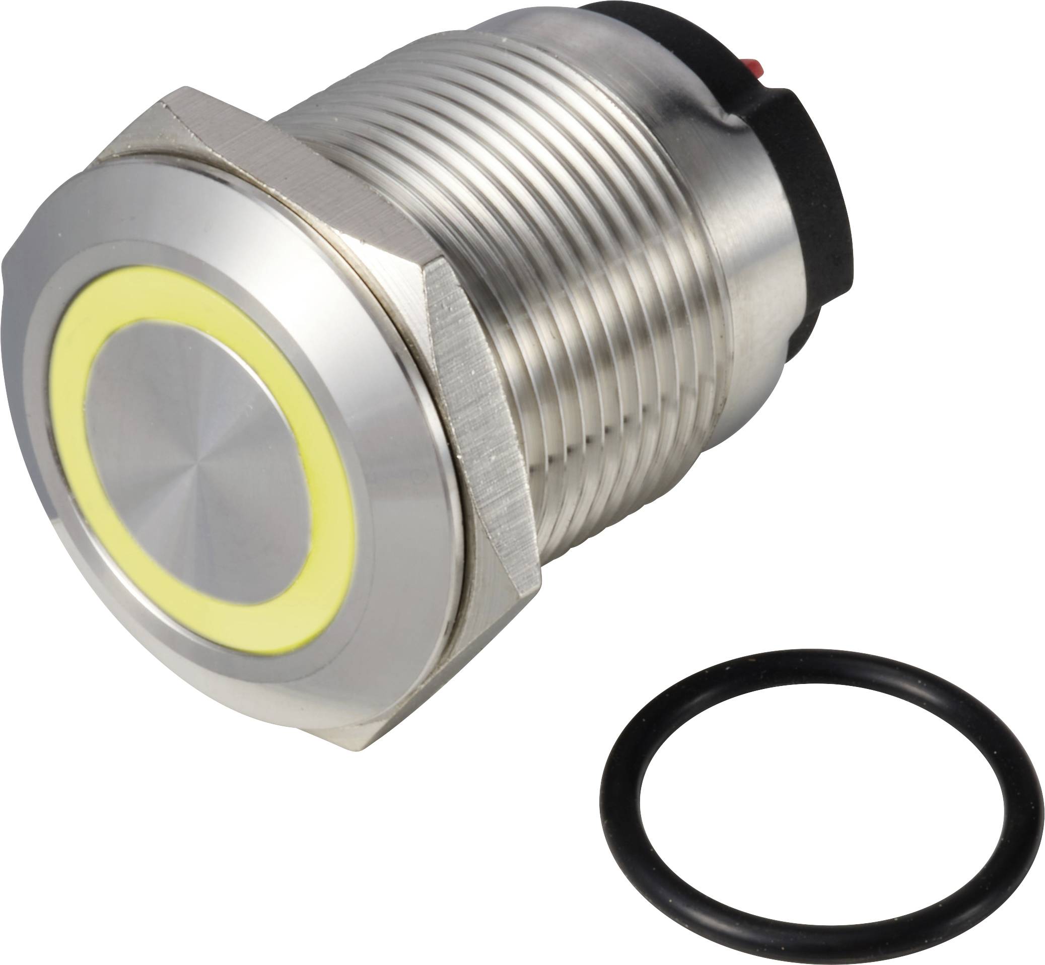 TRU COMPONENTS TC-13224220 ONPOW6319F-10ZE/Q/Y/12V/S Pushbutton 36 V DC/AC 2 A 1 x Off/(On) latch Yellow IP65 1 pc(s)