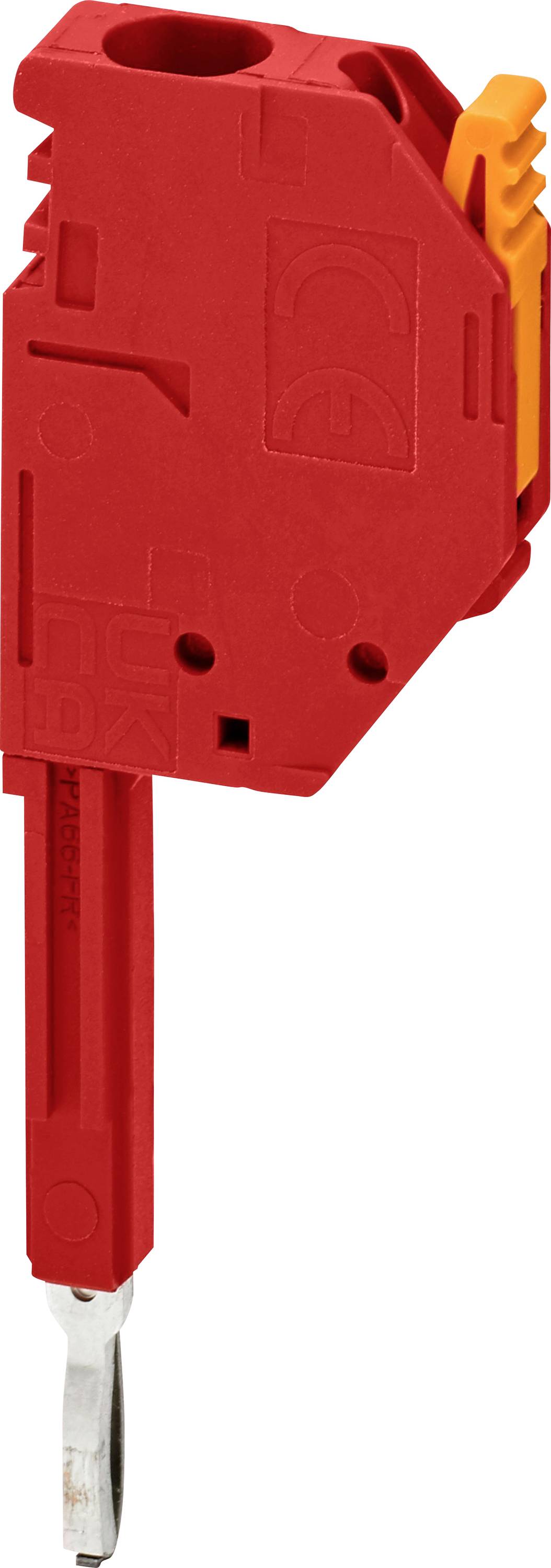 A red plastic tool with a metal tip, likely an installation tool or screwdriver, against a white background.