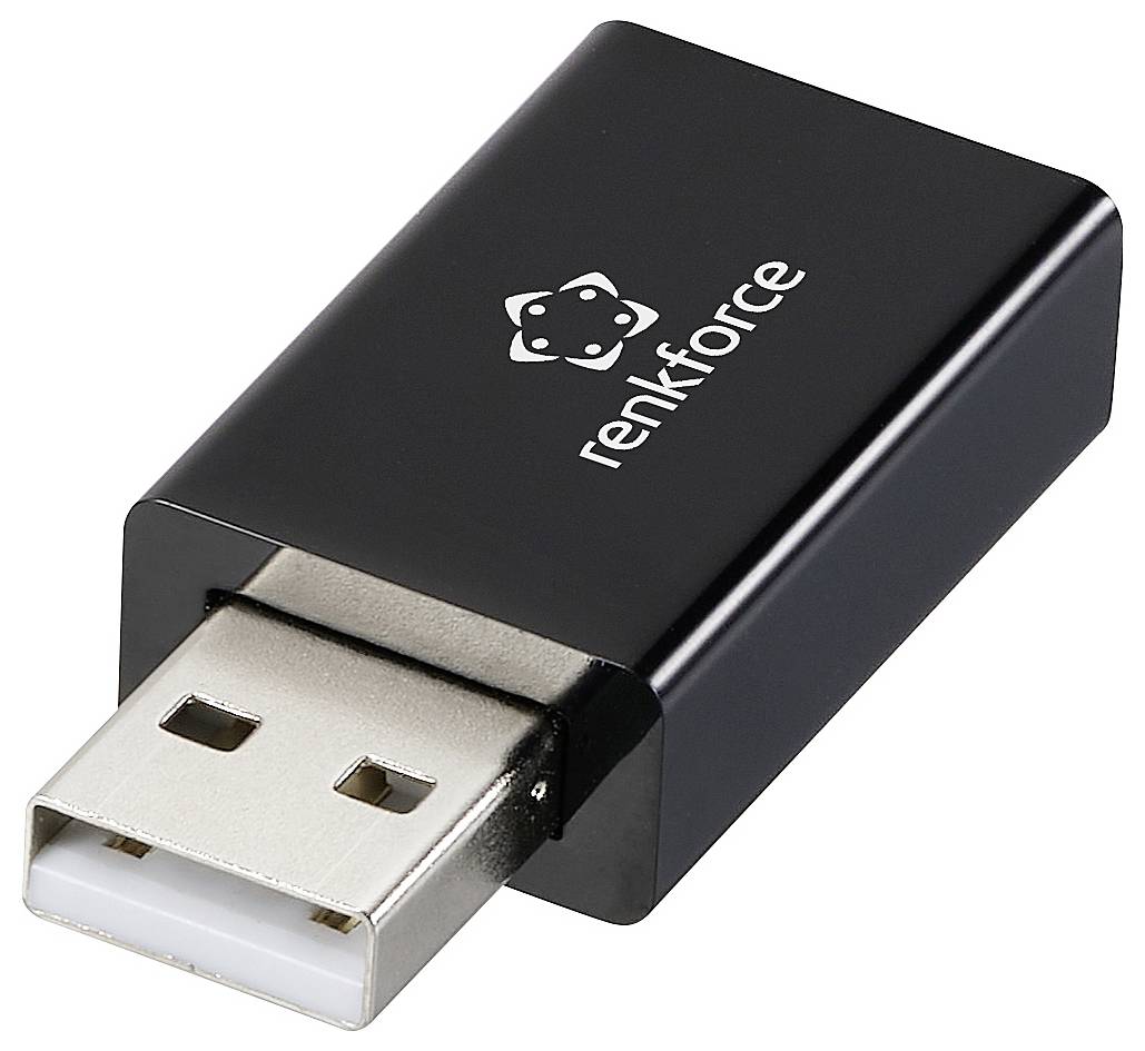 Black USB Wi-Fi adapter by Renkforce. Used for connecting a computer to a wireless network.