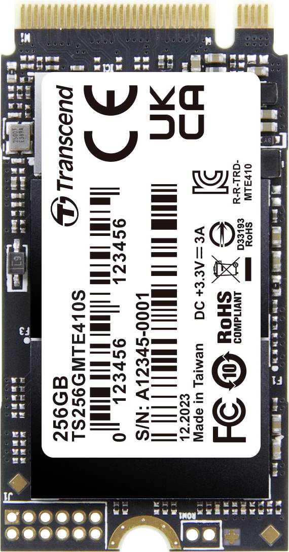 Transcend 256 GB Internal M.2 SSD PCIe NVMe 4.0 x4 Retail TS256GMTE410S